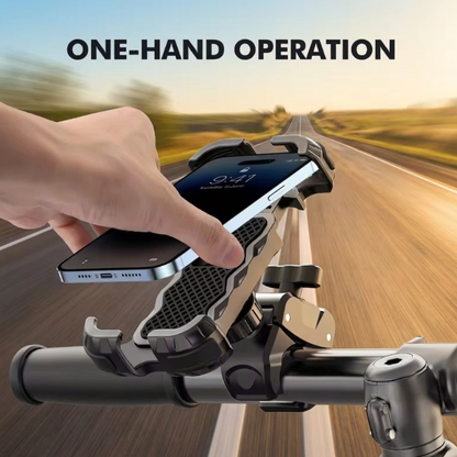 Ultra Resistant Motorcycle Phone Mount | 360° Rotation | One-Hand Operation