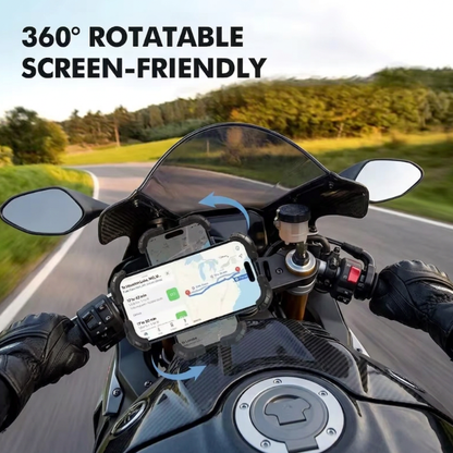 Ultra Resistant Motorcycle Phone Mount | 360° Rotation | One-Hand Operation