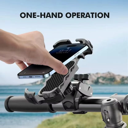 Ultra Resistant Motorcycle Phone Mount | 360° Rotation | One-Hand Operation